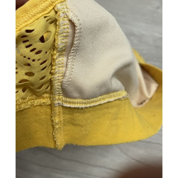 PINK Victotria’s Secret  Sports Bra Lightly Lined Lace Mesh Lounge small yellow - Picture 5 of 5